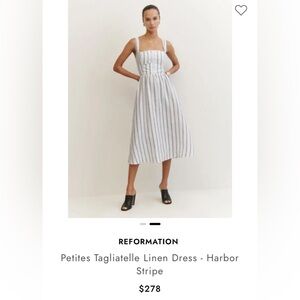 Reformation Tagliatelle linen dress in harbor stripe